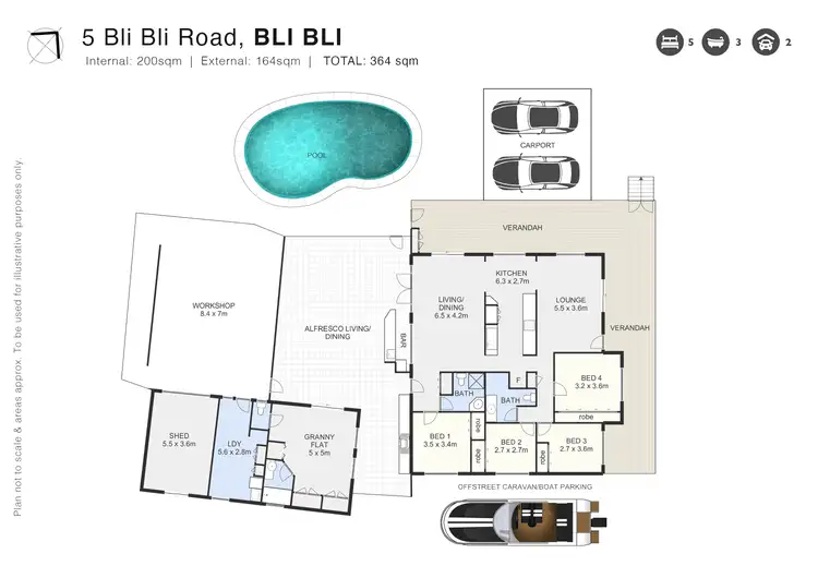 Floorplan of Homely house listing, 5 Bli Bli Road, Bli Bli QLD 4560