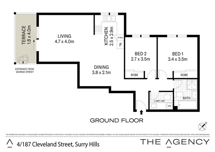 Floorplan of Homely apartment listing, 4/187 Cleveland Street, Redfern NSW 2016