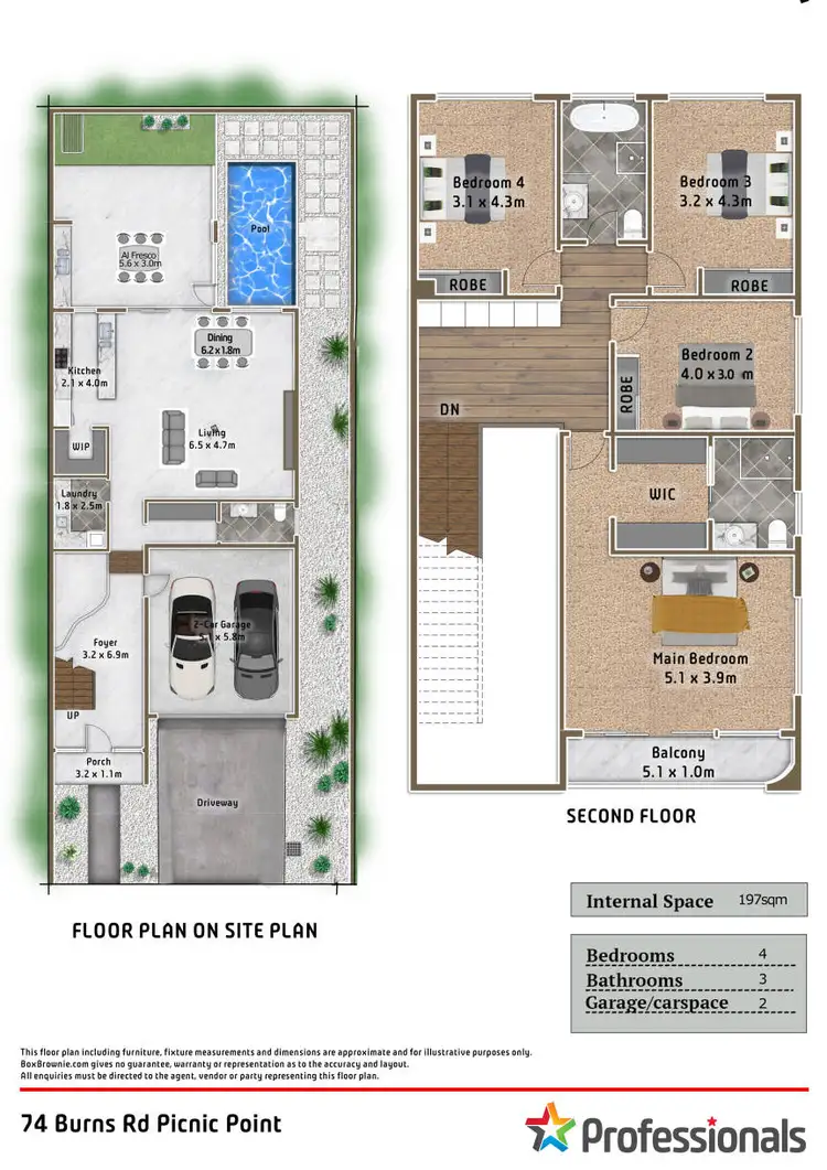 Floorplan of Homely semi-detached listing, 74 Burns Road, Picnic Point NSW 2213