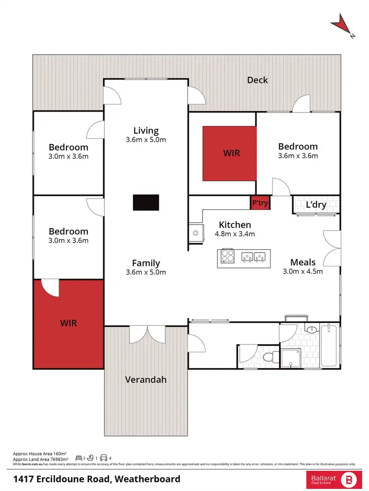 Floorplan of Homely house listing, 1417 Ercildoun Road, Weatherboard VIC 3352