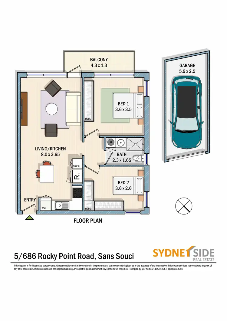 Floorplan of Homely apartment listing, 5/686 Rocky Point Road, Sans Souci NSW 2219