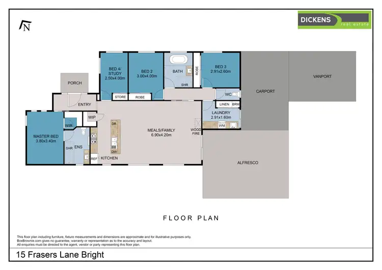 Floorplan of Homely house listing, 15 Frasers Lane, Bright VIC 3741