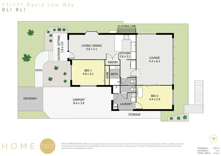 Floorplan of Homely villa listing, 71/171 David Low Way, Bli Bli QLD 4560