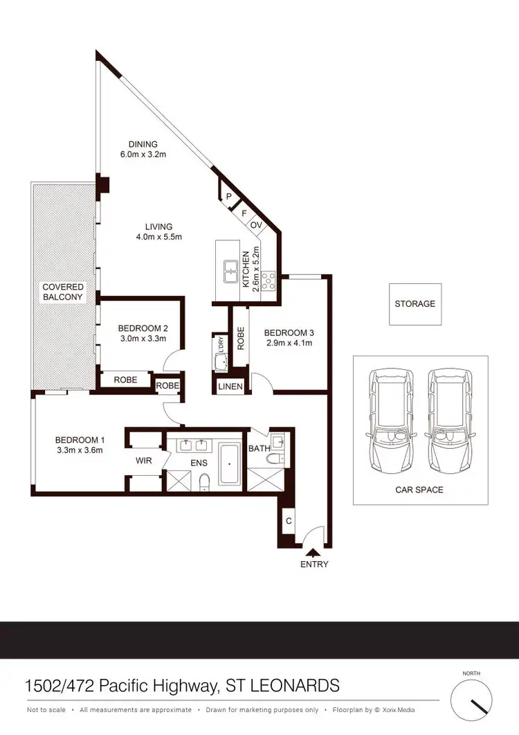 Floorplan of Homely apartment listing, 1502/472 Pacific Highway, St Leonards NSW 2065