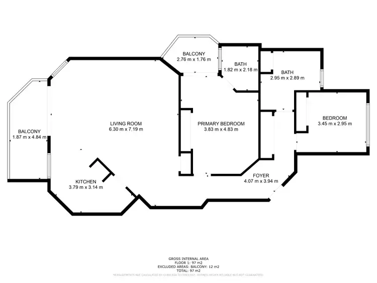 Floorplan of Homely unit listing, 1/1251 Gold Coast Highway, Palm Beach QLD 4221