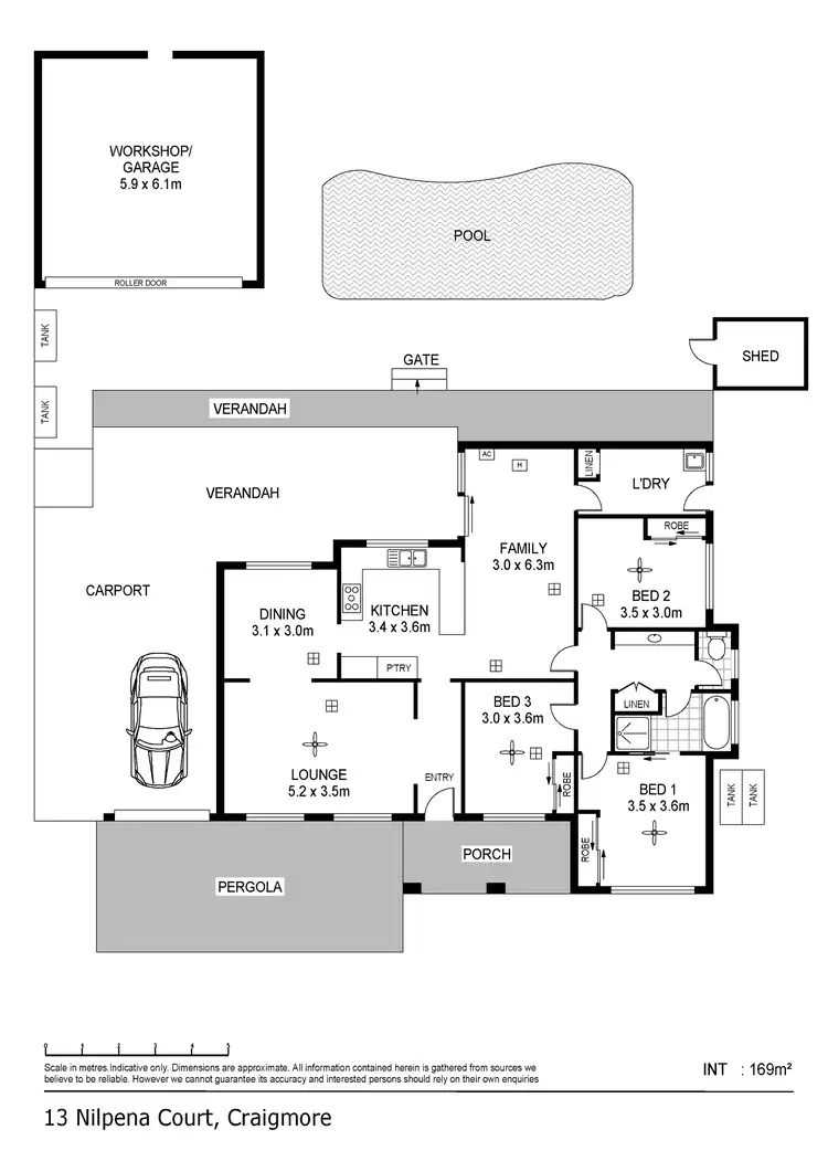 Floorplan of Homely house listing, 13 Nilpena Court, Craigmore SA 5114