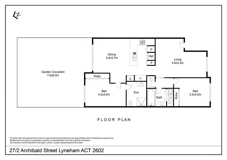Floorplan of Homely apartment listing, 27/2 Archibald Street, Lyneham ACT 2602