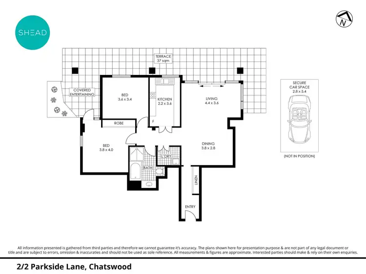 Floorplan of Homely apartment listing, 2/2 Parkside Lane, Chatswood NSW 2067