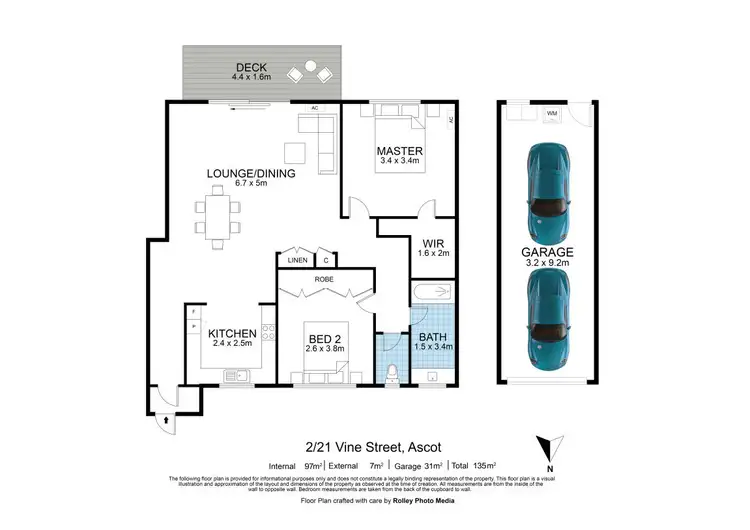 Floorplan of Homely apartment listing, 2/21 Vine Street, Ascot QLD 4007
