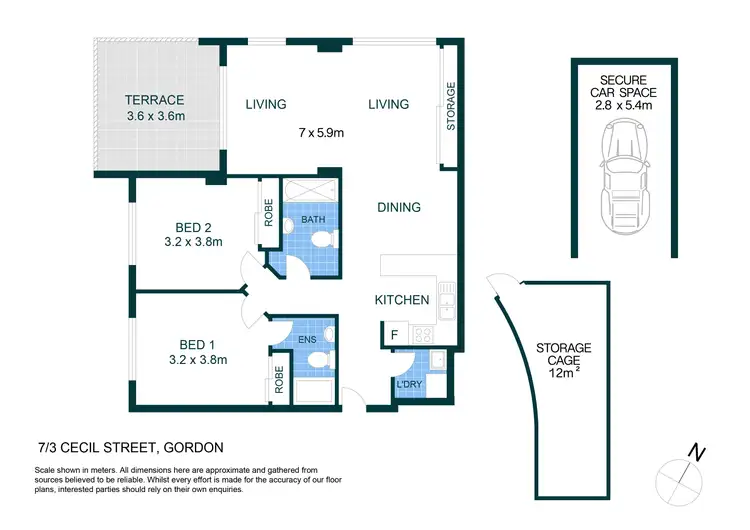 Floorplan of Homely apartment listing, 7/3 Cecil Street, Gordon NSW 2072
