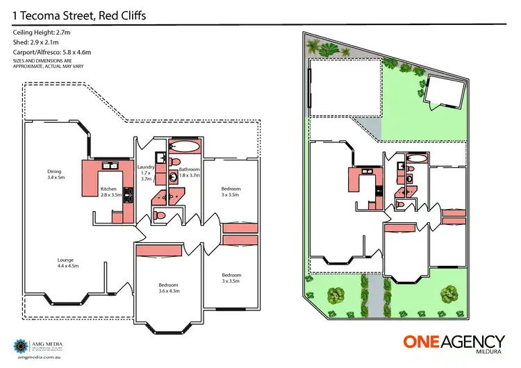 Floorplan of Homely townhouse listing, 1 Tecoma Street, Red Cliffs VIC 3496