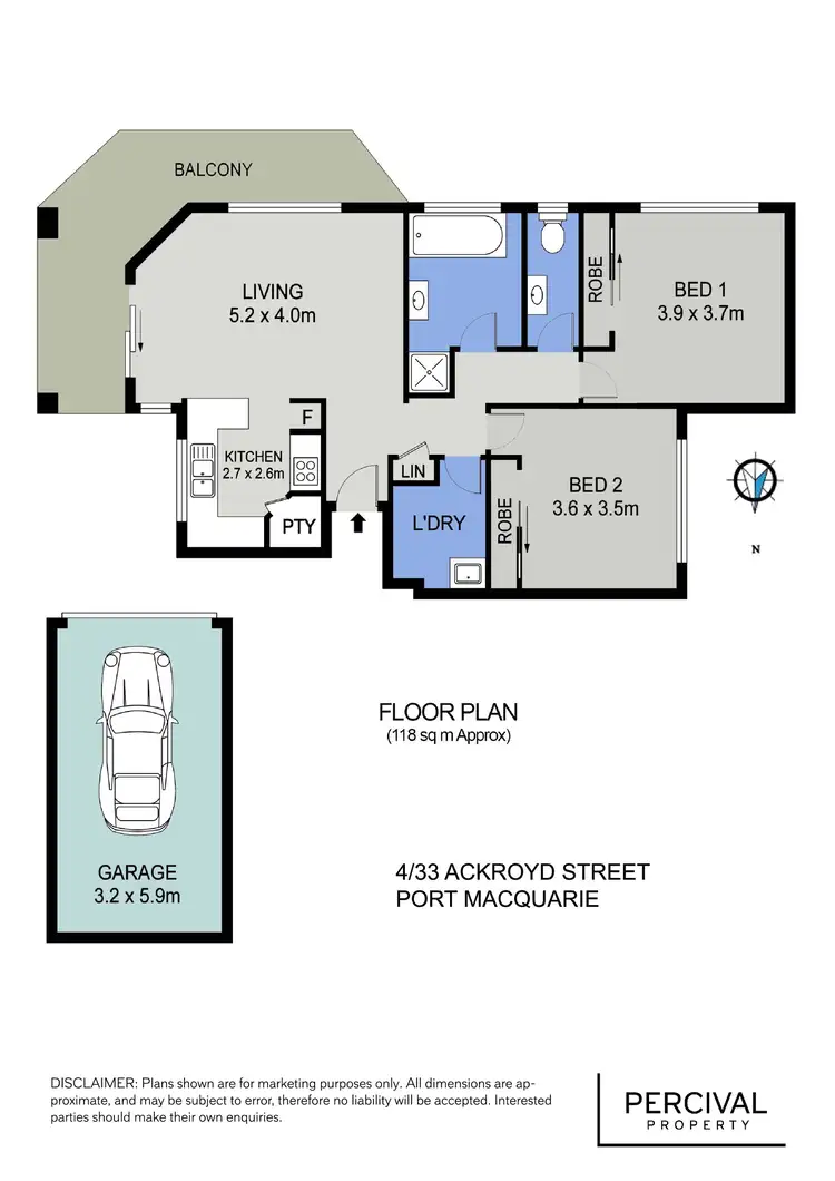 Floorplan of Homely unit listing, 4/33 Ackroyd Street, Port Macquarie NSW 2444