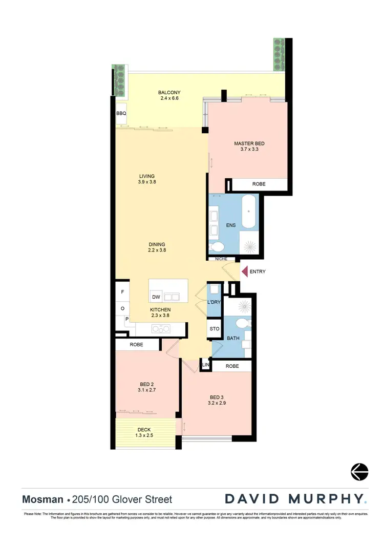 Floorplan of Homely apartment listing, 205/100 Glover Street, Mosman NSW 2088