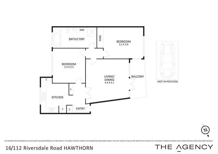 Floorplan of Homely apartment listing, 16/112 Riversdale Road, Hawthorn VIC 3122