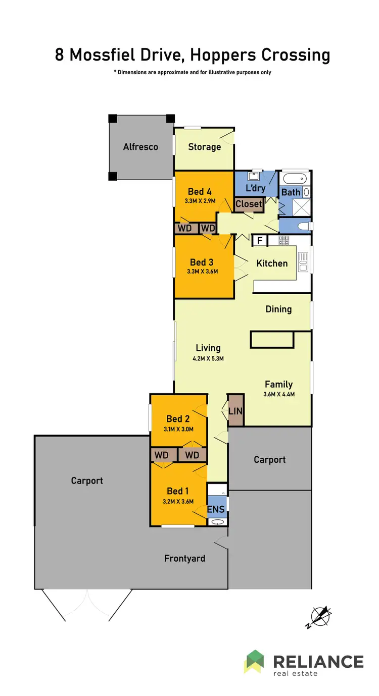 Floorplan of Homely house listing, 8 Mossfiel Drive, Hoppers Crossing VIC 3029