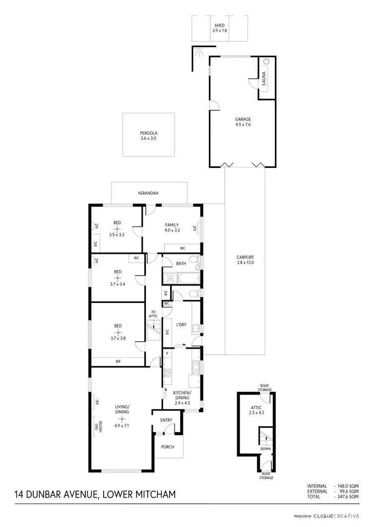 Floorplan of Homely house listing, 14 Dunbar Avenue, Lower Mitcham SA 5062