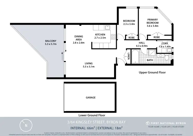 Floorplan of Homely apartment listing, 3/64 Kingsley Street, Byron Bay NSW 2481