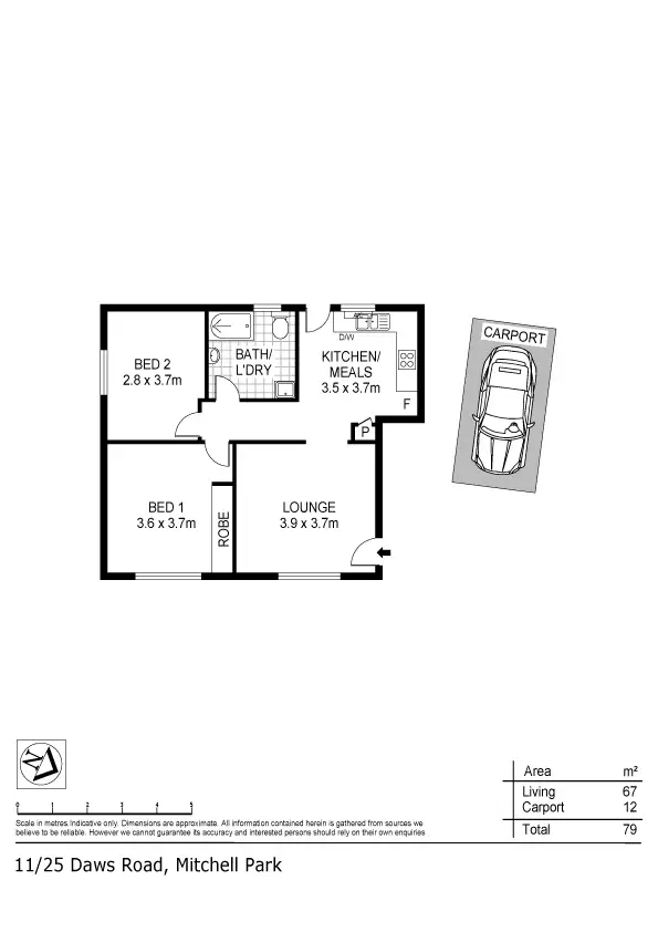 Floorplan of Homely house listing, 11/25 Daws Road, Mitchell Park SA 5043