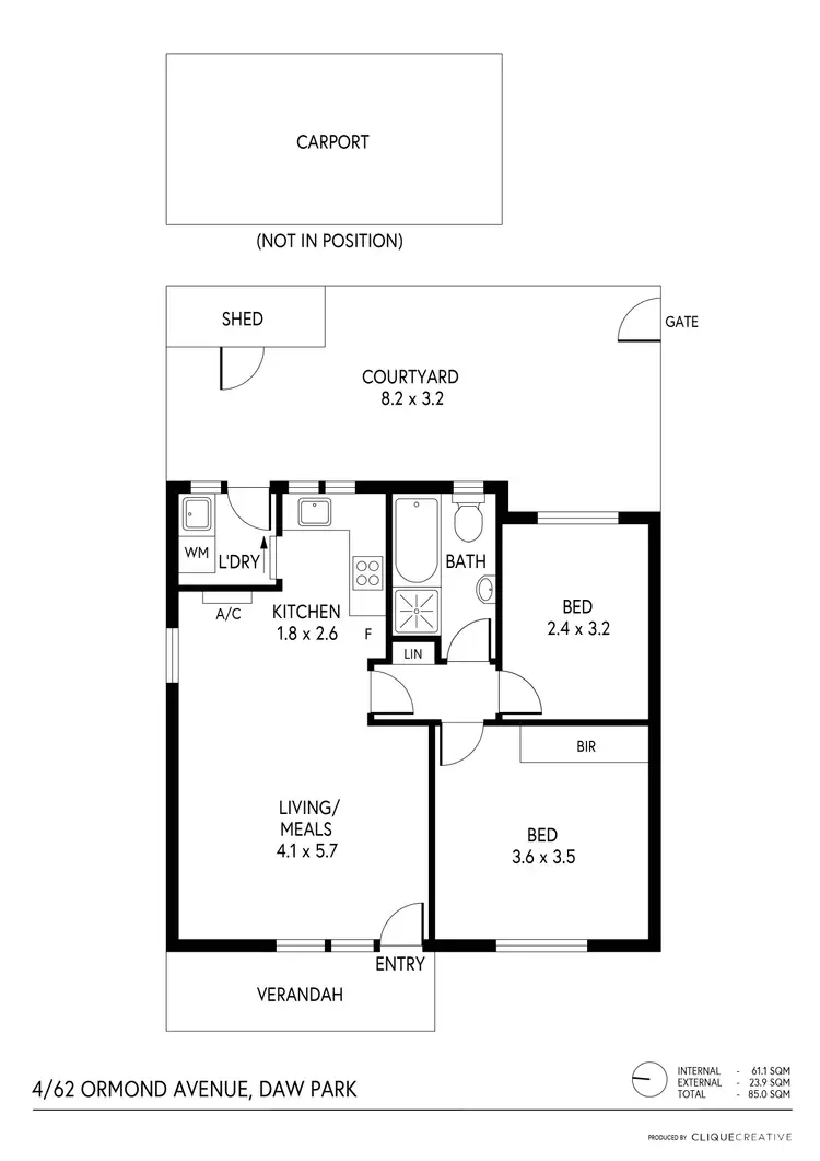 Floorplan of Homely unit listing, 4/62 Ormond Avenue, Daw Park SA 5041