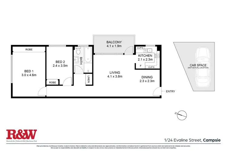 Floorplan of Homely unit listing, 1/24 Evaline Street, Campsie NSW 2194