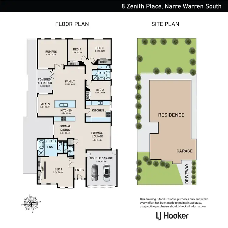 Floorplan of Homely house listing, 8 Zenith Place, Narre Warren South VIC 3805