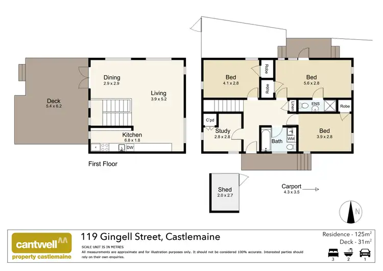 Floorplan of Homely house listing, 119 Gingell Street, Castlemaine VIC 3450