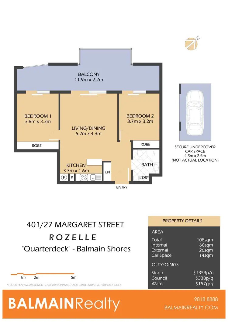 Floorplan of Homely apartment listing, 401/27 Margaret Street, Rozelle NSW 2039