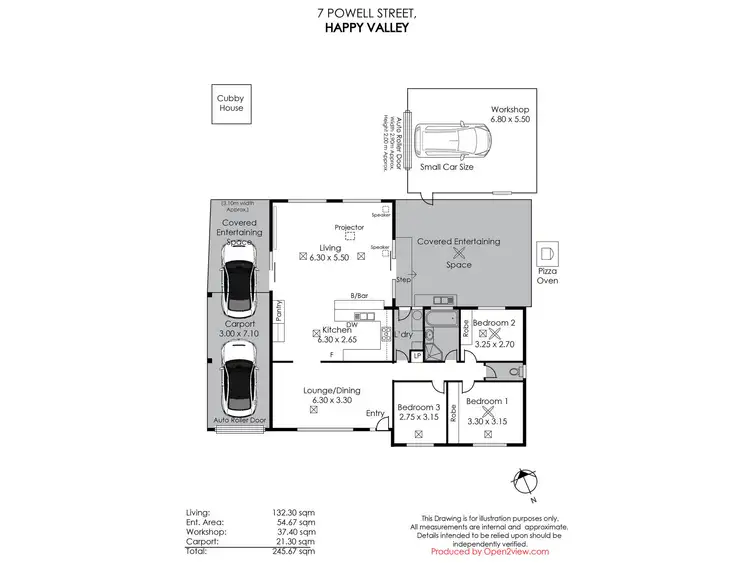 Floorplan of Homely house listing, 7 Powell Street, Happy Valley SA 5159