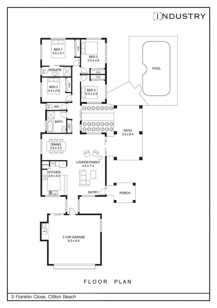 Floorplan of Homely house listing, 3 Franklin Close, Clifton Beach QLD 4879