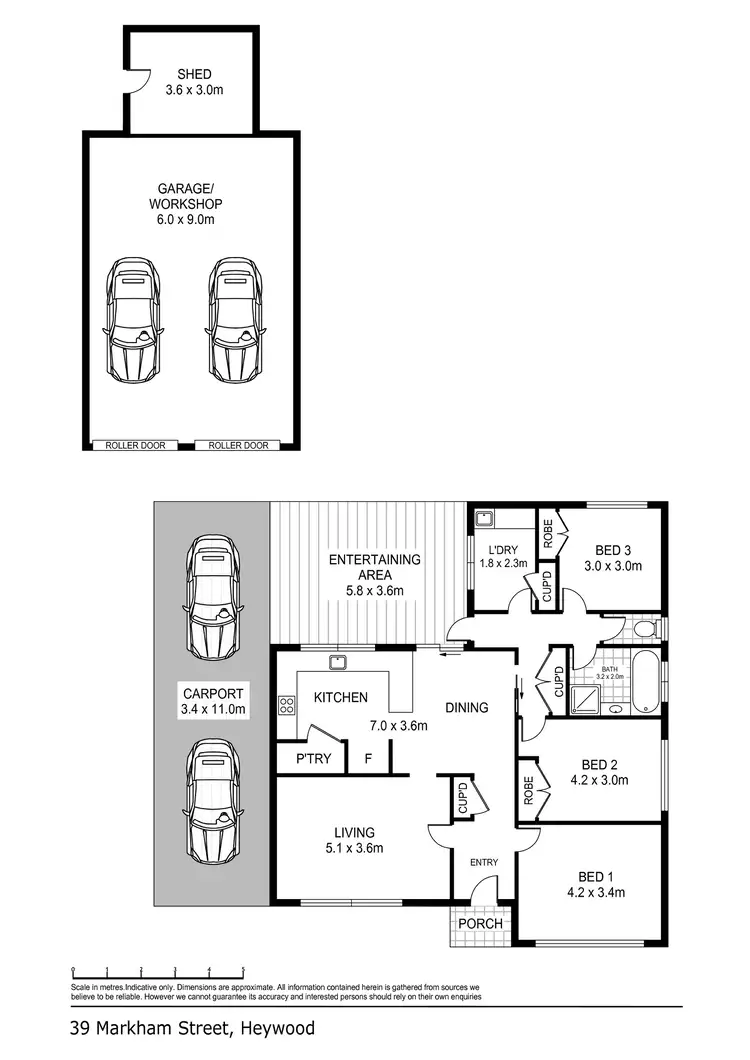 Floorplan of Homely house listing, 39 Markham Street, Heywood VIC 3304