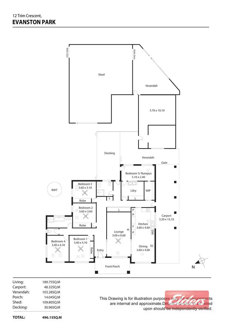 Floorplan of Homely house listing, 12 Trim Crescent, Evanston Park SA 5116