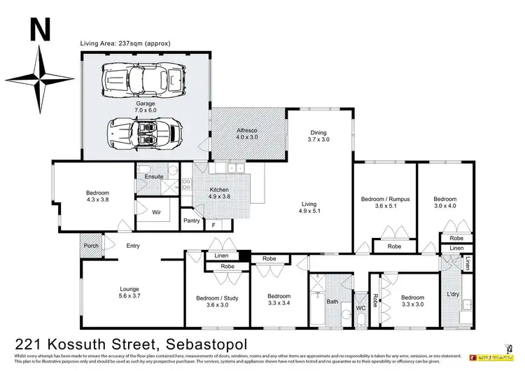 Floorplan of Homely house listing, 221 Kossuth Street, Sebastopol VIC 3356