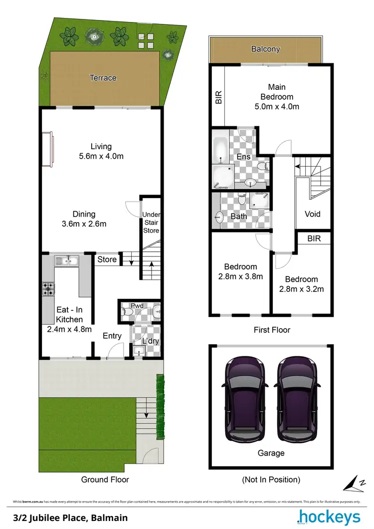 Floorplan of Homely townhouse listing, 3/2 Jubilee Place, Balmain NSW 2041