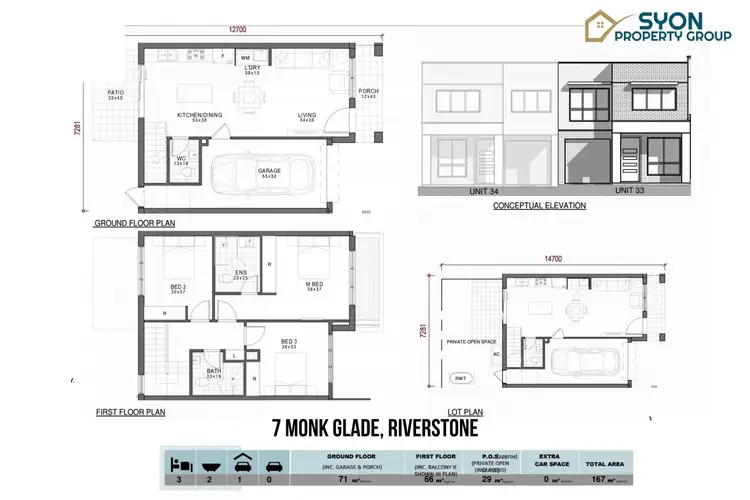 Floorplan of Homely townhouse listing, 7 Monk Glade, Riverstone NSW 2765