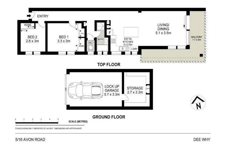 Floorplan of Homely apartment listing, 5/16 Avon Road, Dee Why NSW 2099
