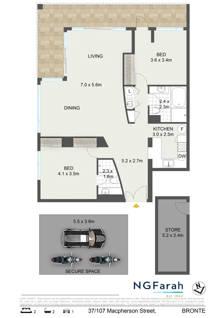 Floorplan of Homely apartment listing, 37/107 Macpherson Street, Bronte NSW 2024