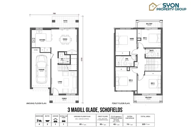 Floorplan of Homely townhouse listing, 3 Magill Glade, Schofields NSW 2762