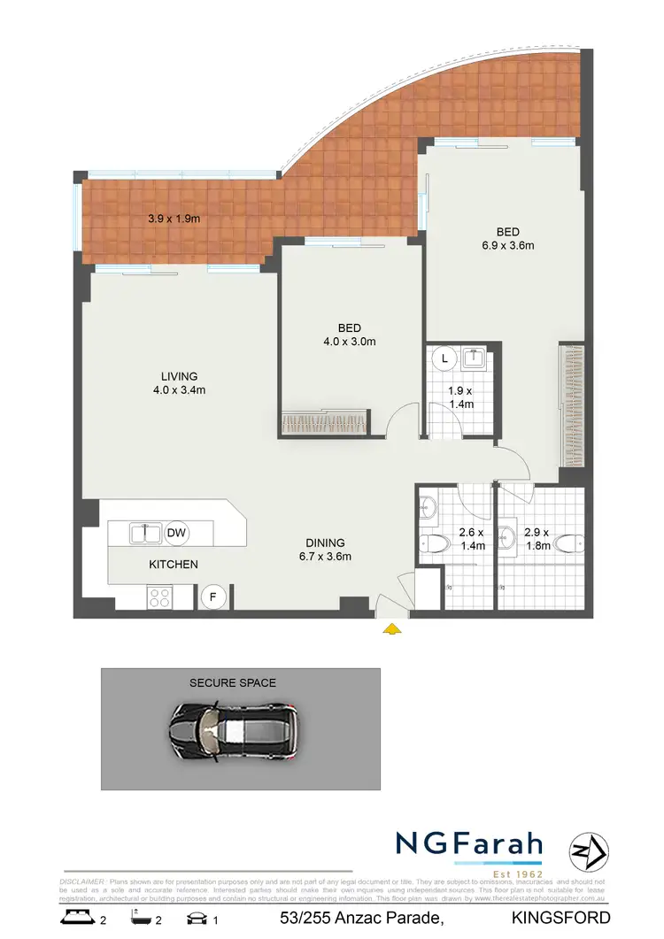 Floorplan of Homely apartment listing, 53/255-271 Anzac Parade, Kingsford NSW 2032
