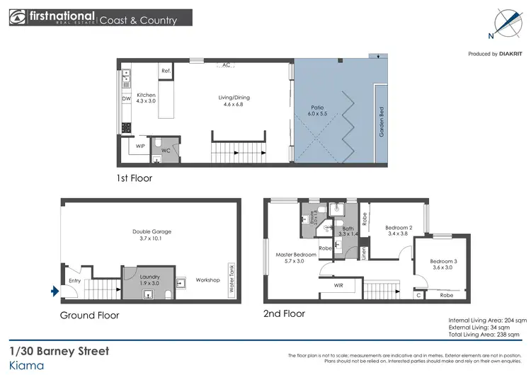 Floorplan of Homely townhouse listing, 1/30 Barney Street, Kiama NSW 2533