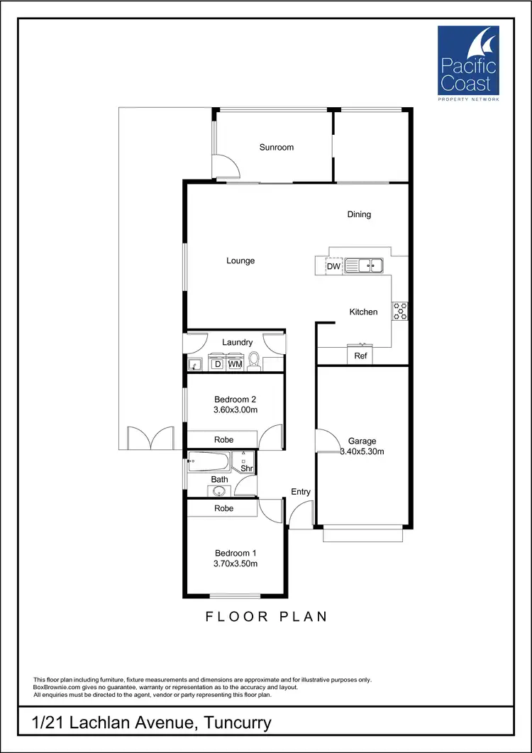 Floorplan of Homely villa listing, 1/21 Lachlan Avenue, Tuncurry NSW 2428