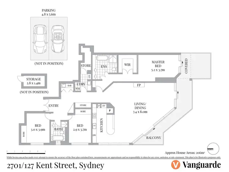 Floorplan of Homely apartment listing, 2701/127 Kent Street, Sydney NSW 2000