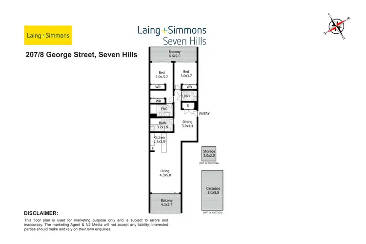 Floorplan of Homely apartment listing, 207/8 George Street, Seven Hills NSW 2147