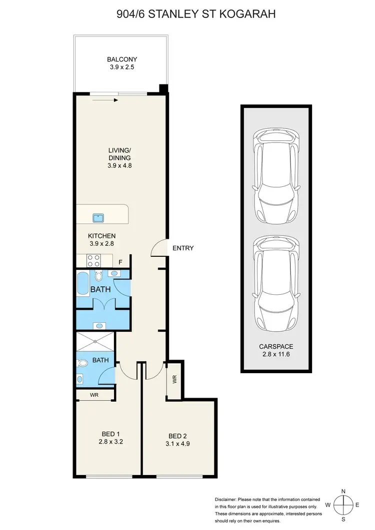 Floorplan of Homely apartment listing, 904/6 Stanley Street, Kogarah NSW 2217
