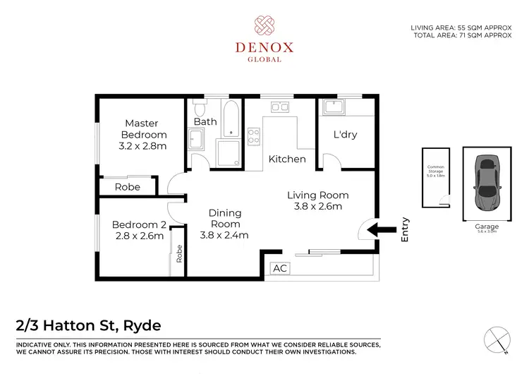 Floorplan of Homely unit listing, 2/3 Hatton Street, Ryde NSW 2112