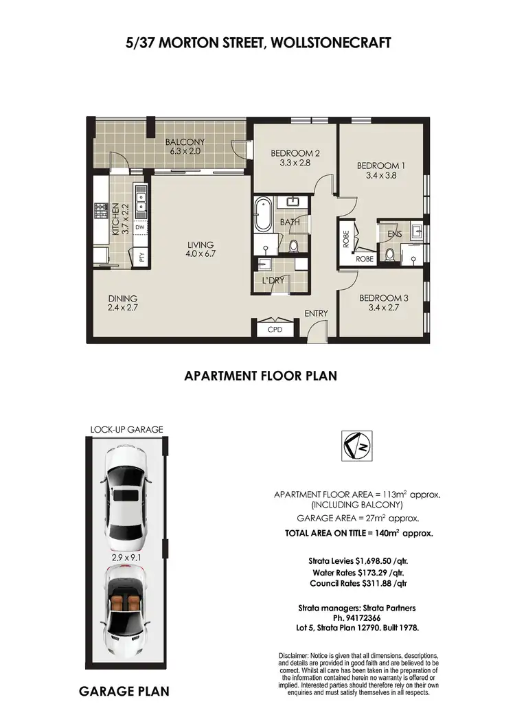 Floorplan of Homely apartment listing, 5/37 Morton Street, Wollstonecraft NSW 2065