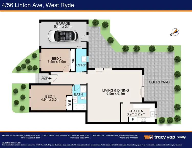 Floorplan of Homely villa listing, 4/56 Linton Avenue, West Ryde NSW 2114