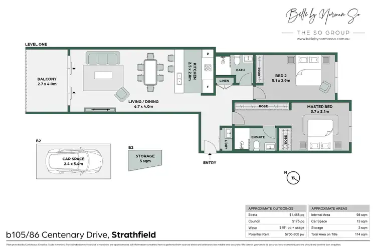 Floorplan of Homely apartment listing, B105/86 Centenary Drive, Strathfield NSW 2135