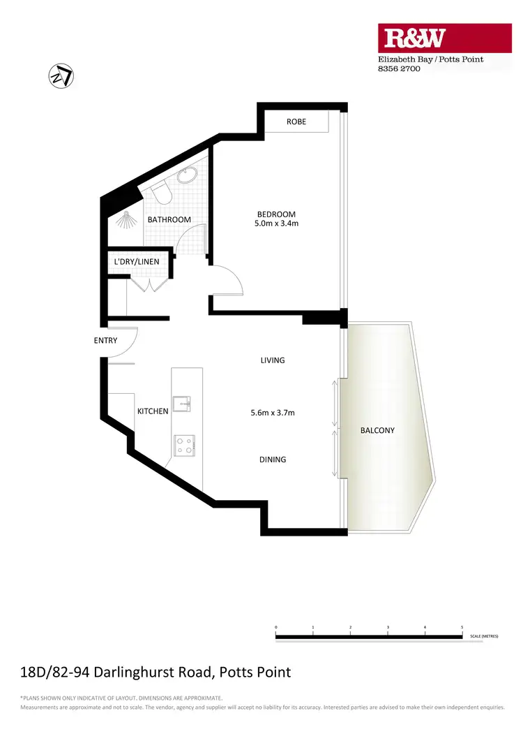 Floorplan of Homely apartment listing, 18D/82-94 Darlinghurst Road, Potts Point NSW 2011