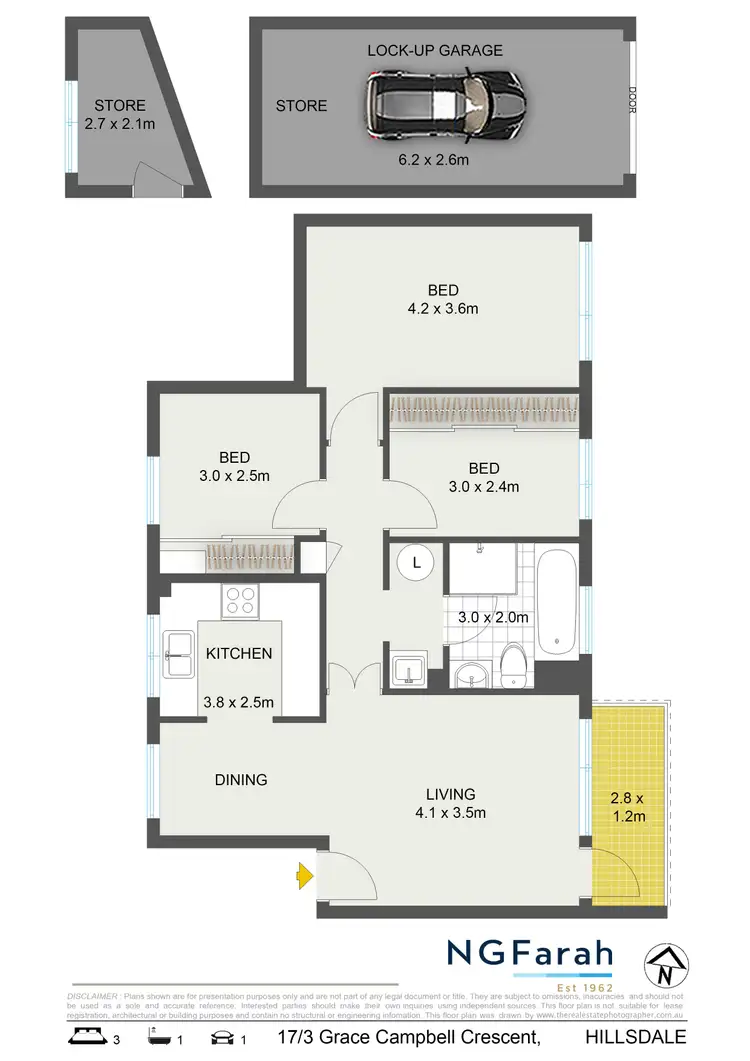 Floorplan of Homely apartment listing, 17/3 Grace Campbell Crescent, Hillsdale NSW 2036