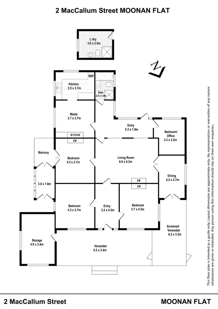 Floorplan of Homely rural property listing, 2A MacCallum Street, Moonan Flat NSW 2337
